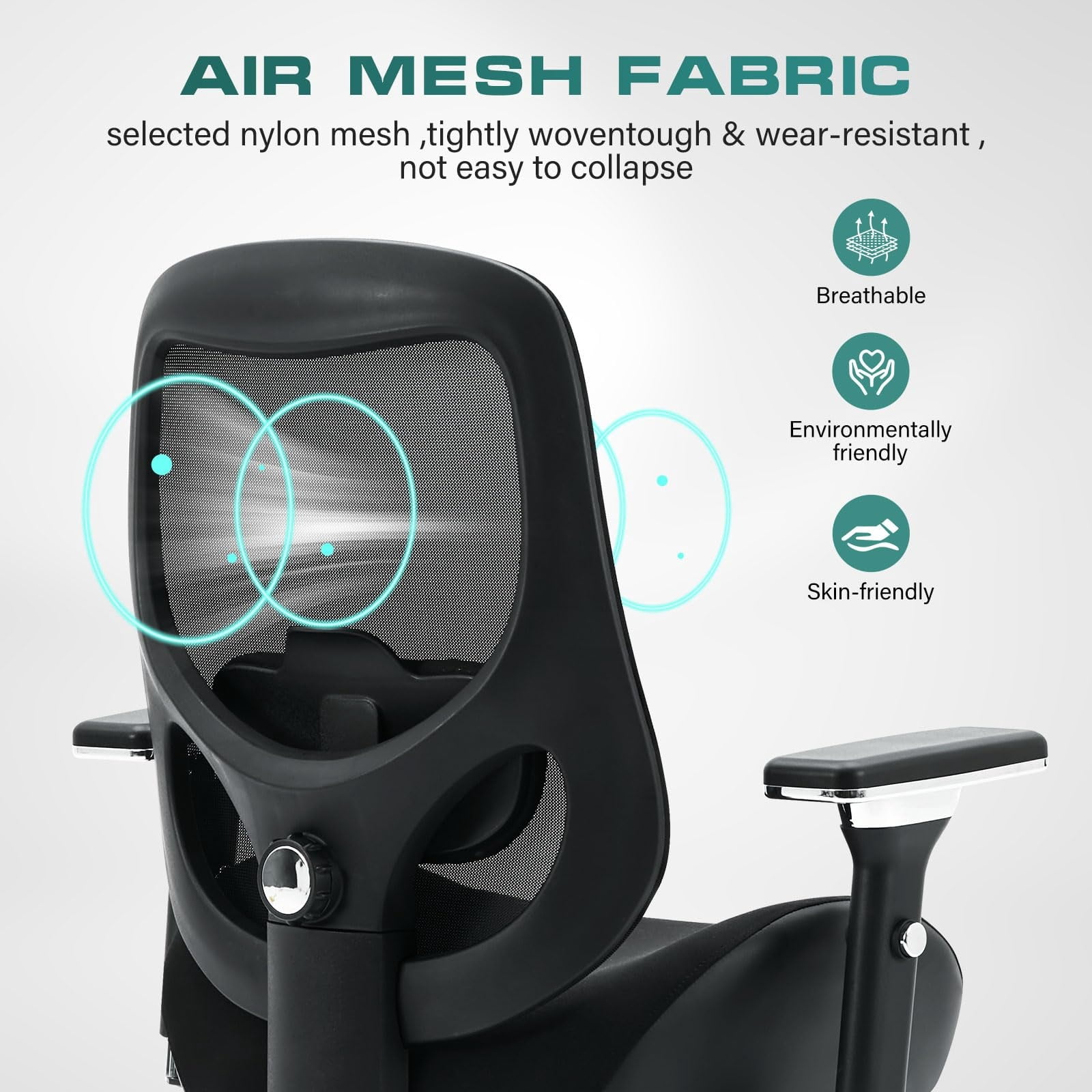 Big and Tall Office Chair, Wide Seat Ergonomic Mesh Desk Chair with 4D Adjustable Armrests, Lumbar Support, Heavy Duty Computer Chair for Adults, 750 lbs Capacity