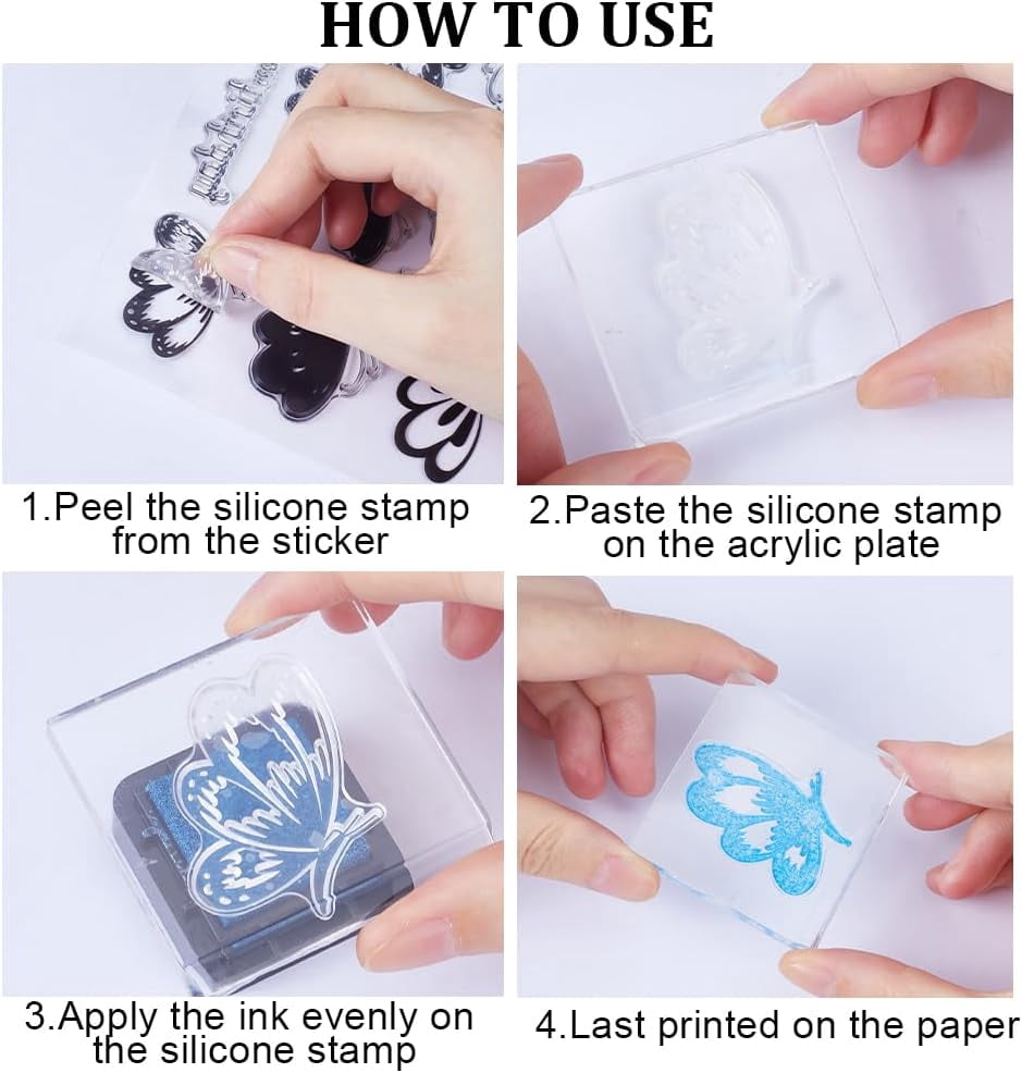 PH PandaHall Dinosaur Silicone Clear Stamps - Skull & Skeleton Stamps For Card Making, Scrapbooking, DIY Crafts