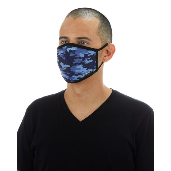 MeMoi Navy Camo Unisex Face Covering (One Size, Navy)
