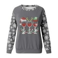 thumbnail image 4 of Wyzesi Chandails d'Automne pour Grande Mode Chandail à Enfiler Hauts pour Femmes Joyeux Noël Imprimé Col Chandail Col Rond Coupe Chandail Hauts Décontractés Manches Longues Chandails d'Entraînement Blouse Ample, 4 of 4