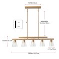 thumbnail image 4 of Modern Gold Kitchen Island Chandelier, 5-Light Farmhouse Linear Pendant Light Fixture, 4 of 7