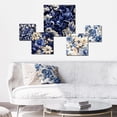 thumbnail image 2 of Designart "Neo-Gothic Victorian In Cobalt Blue II" Floral Wall Art Set Of 5 - Blue Cottage Living Room Metal Art Set, 2 of 6