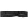 thumbnail image 2 of vidaXL 6 Piece Garden Lounge Set with Cushions Black Poly Rattan, 2 of 5