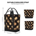 thumbnail image 2 of Large Capacity Insulated Tote Bag16.1×13.4×7.5in Thermal Insulation And Easy To Clean Strong Bearing Capacity Can Be Reused Argyle Plaid Brown_2, 2 of 8
