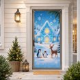 thumbnail image 2 of Christmas Moisture-resistant and Stain-resistant Door Cover, 72x36 Inch Winter Village Banner Ornament for Holiday Indoor Outdoor Party Decoration (Sky Blue), 2 of 6