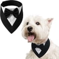 thumbnail image 1 of Pañuelos para la cabeza para perros, bufanda triangular para mascotas, pañuelo formal para perros para fiestas de bodas, corbata ajustable, traje para mascotas, pajarita, pañuelo para disfraces de, 1 of 6