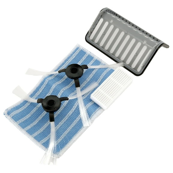 PureClean - 2 Rotating Side Brushes 1 AIR Filter 1 Dustbin Filter 1 Dry Mop Cloth - Robot Vacuum Cleaner Replacement Parts and Accessory Kit Compatible Only with PUCRC95