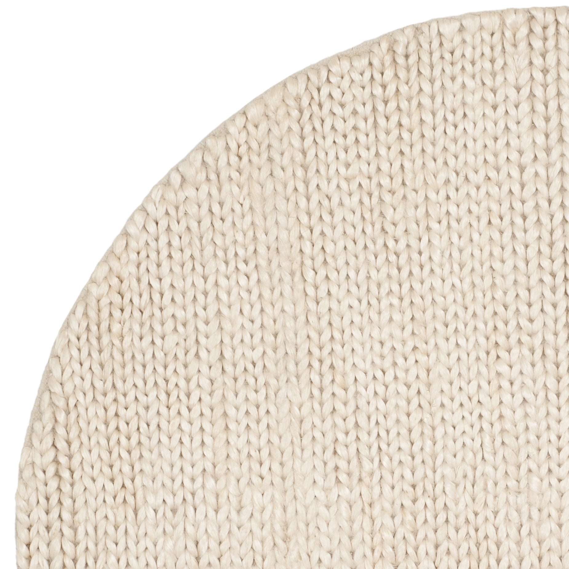SAFAVIEH Natural Fiber Robbie Braided Jute Area Rug, Ivory, 6' x 6' Round