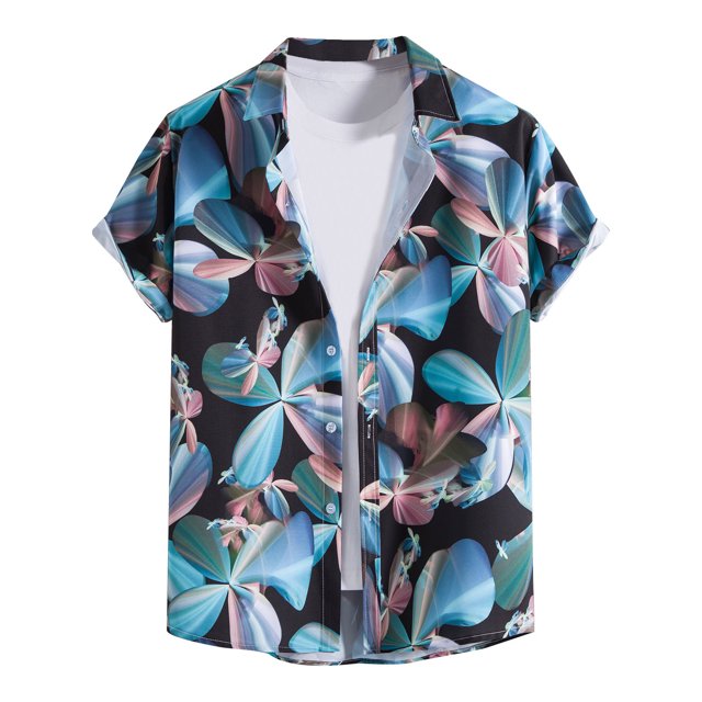 Cameland Chemise Décontractée à Manches Courtes Style Hawaïen pour Hommes