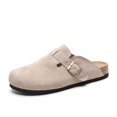 thumbnail image 4 of Birkenstocks de cuero completo Baotou para mujer, parte inferior de corcho, aumento de altura interior, medias zapatillas, zapatillas completas, 4 of 4