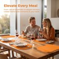 thumbnail image 2 of Unique Bargains Set of 6 Solid Placemats Leather Placemats for Kitchen Dining Orange, 2 of 7