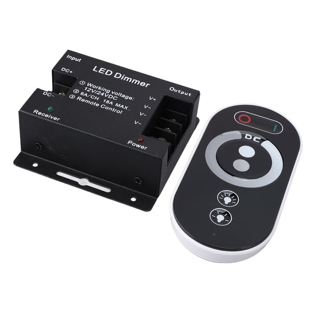 Regulador De Intensidad, DC 12V-24V Tira De Luz LED Regulador Función De Memoria Ajustar Brillo Hierro ABS Con Control Remoto RF Para El Hogar