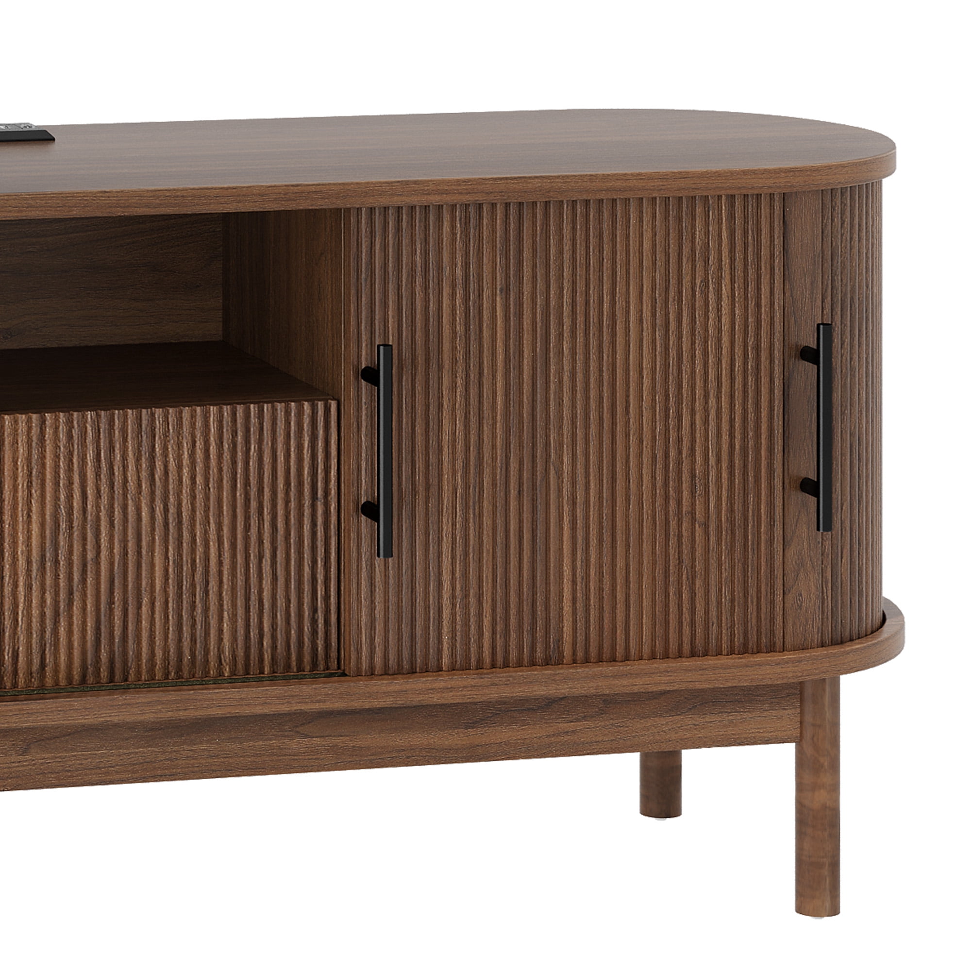 Uforic Modern TV Stand for 32-70 inch,Entertainment Center with LED Light& Door,Media Console Table