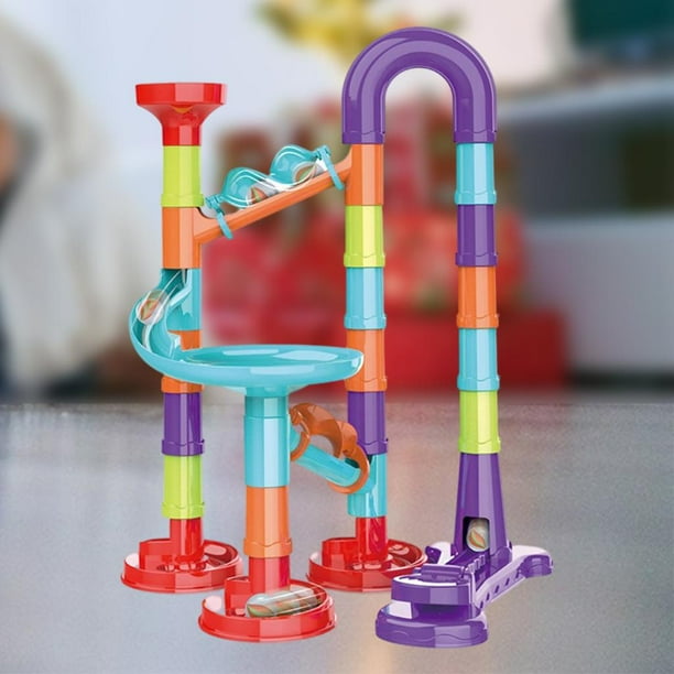 Colorido Laberinto Bola Pista Bloques de construcción Laberinto Bola Niños Niñas Regalos Mármoles Juego de carreras Ensamblar Juego Rompecabezas Jugue 20x27cm