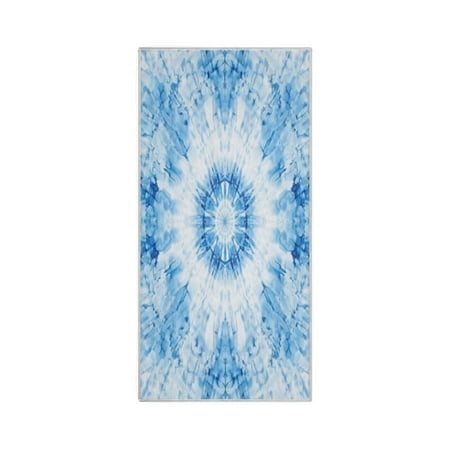 Quick-Drying Towel 30 x 15 Inch Yoga Towels Bath Towels Hand Bath Towels Sport Towel Water Absorption Light Easy to Store and Carry Pretty Light Blue Tie Dye