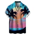 thumbnail image 3 of Rovga Mens Shirts Coconut Tree Prints Summer Hawaii Short Sleeve Shirts Tops Sky Blue Shirt,Size:M, 3 of 5