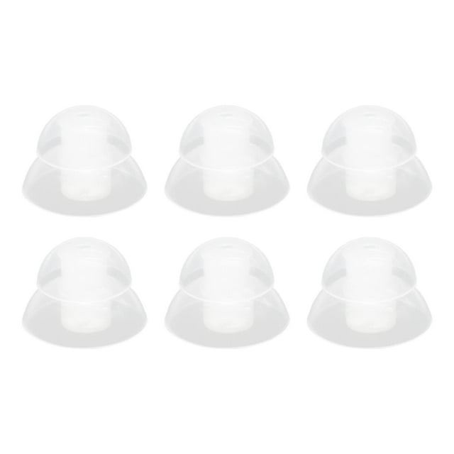 6 tapones para auriculares, tapones portátiles para los oídos, fundas de silicona para los oídos. Interior transparente de 15 mm.