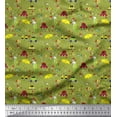 thumbnail image 1 of Soimoi Polyester Crepe Fabric Heart,Vehicles & Animals Cartoon Print Fabric by The Yard 52 Inch Wide, 1 of 3