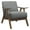 Gray, variant on Walnut Wood, Foam Padding over Pocket Coils / Retro Accent Chair for Home