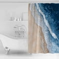 thumbnail image 2 of Shower Curtain Bathroom Set Watercolor Modern Seaside Beach Waterproof Fabric Shower Curtains with Grommets&Hooks Sea Wave Gradient Art Privacy Bath Curtain for Bathtub 36x72in, 2 of 7