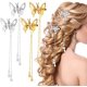 thumbnail image 1 of Juego de 4 pinzas para el cabello de mariposa de aleación brillante con borlas de mariposa 3D - Mujeres y niñas - Accesorios para el cabello de boda (oro+plata) Sincero Electrónica, 1 of 5