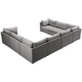 thumbnail image 4 of Maklaine Contemporary Velvet Modular Sectional with Deep Channel Tufting in Gray, 4 of 11