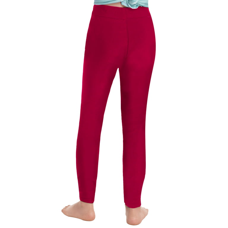 DPOIS Girls' Compression Pants Yoga Tights Athletic Sports Leggings  Burgundy 8