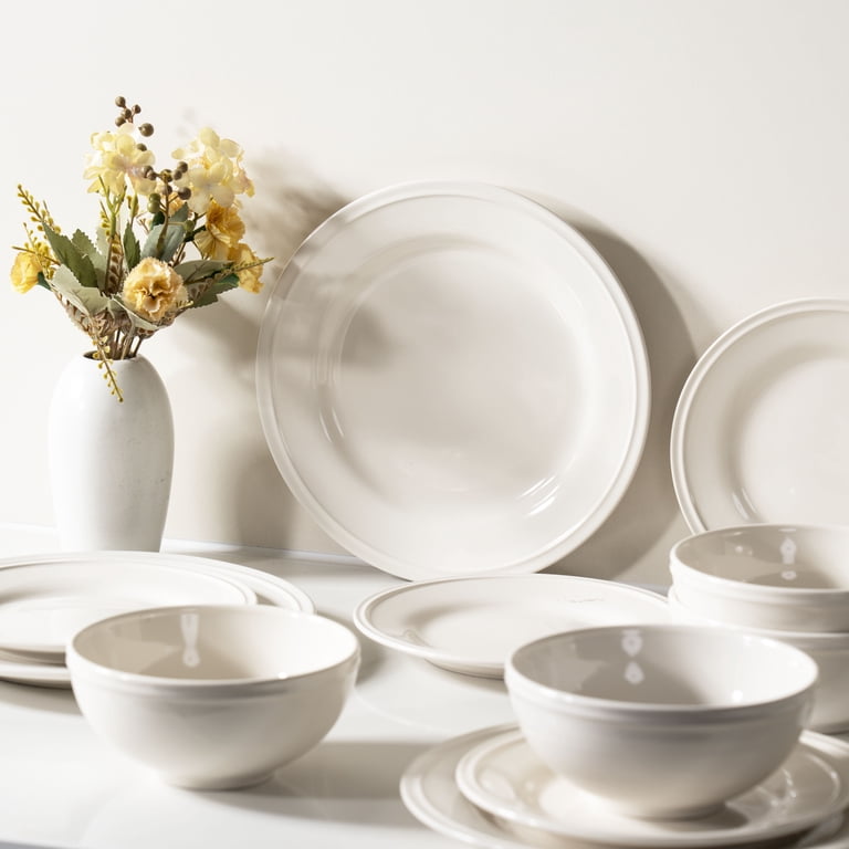 Mainstays 10.39 inch Darby Vanilla Dream Stoneware Dinnerplate