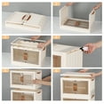 Stackable Plastic Storage Bins with Wheels ，4 Tier Folding Storage Box