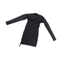 thumbnail image 1 of Ropa femenina a escala 1/6 para figura de acción de 12 pulgadas, traje de manga larga, cuello redondo, vestido ajustado, ropa de moda coleccionable Negro, 1 of 10