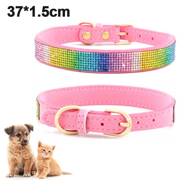 Collier pour Chienne pour Chiens Moyens, Nylon Scintillant Mignon, Collier Rose pour Grands et Petits Chiens, Collier pour Chienne avec Boucle à Dégagement Rapide, Collier Doux pour Animal