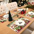 thumbnail image 3 of Christmas Placemats Set of 4, 12x18 inch Merry Christmas Gnome Table Mats with Christmas Balls, Buffalo Plaid Winter Holiday Christmas Placemats for Kitchen Farmhouse Party Banquets Decoration, 3 of 6