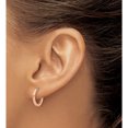 thumbnail image 3 of 14K Rose Gold Polished Hinged Hoop Earrings (Width 14.5) (Length 13.5) - Jbsp, 3 of 5