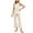 Set-64Beige, variant on Womens 2 Piece Knit Sets Sleeveless Crew Neck Tank Top & Wide Leg Capris Pants Summer Lounge Wear Ribbed Casual Stretchy Matching Sweatsuits