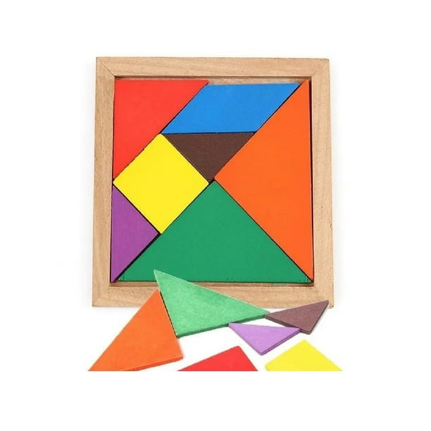Tangram madera Juego Material Didactico Calidad tangram tangram Walmart en linea