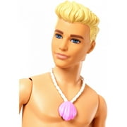 Barbie Dreamtopia Merman Doll, Blonde with Pink Seashell Necklace
