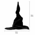 thumbnail image 2 of Crushed Velvet Wrinkled Witch Hat Adult Halloween, Polyester Fiber Twisted Curved Wizard Hat Vintage Prop for Spooky Halloween Party and Dress Up Green B, 2 of 6