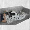 thumbnail image 6 of Buffalo Soft Flannel Fleece Throw Blanket, Monochrome Style Wild Animal Bison Illustration Positive Grunge Wording, Cozy Plush for Indoor and Outdoor Use, 50" x 60", Charcoal Grey White, by Ambesonne, 6 of 6