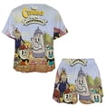 thumbnail image 3 of The Cuphead Show Summer Home Suit For Womens Short-Sleeved Pajama Set 2pcs Loungewear Soft Sleepwear T-Shirts Tee Shirt Top And Short Sleeping Pants, 3 of 8