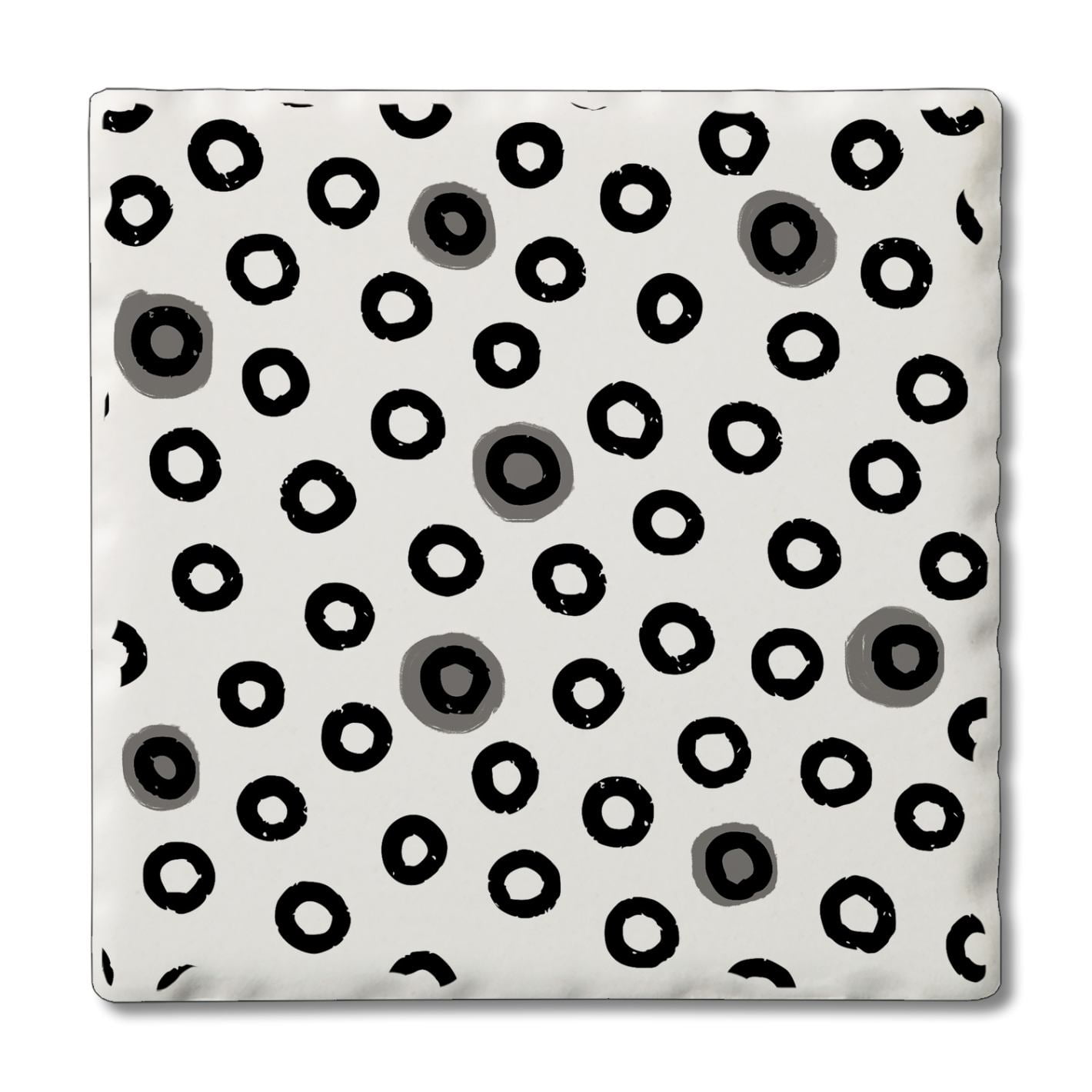 Counterart Blue & White Tile Design Absorbent Stone Tumbled Tile Coaster 4 Pack, Size: 4 x 4 x 1.5