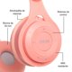 thumbnail image 5 of Auriculares Y08M Bluetooth 5 inalámbricos con micrófono rosa, 5 of 5
