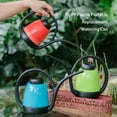 thumbnail image 4 of justharion Watering Can Long Nozzle Lifting Handle Refillable Splashproof Wide Mouth Lidless 1.2L Lawn Park Pot Sprinkler Red, 4 of 9