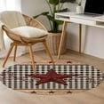 thumbnail image 4 of Round Rugs 3.3Ft, Red Texas Star Farmhouse Round Area Rug Washable Indoor Throw Carpet, Black Plaid Berry Country Soft Non Slip Circle Rug for Laundry Room Patio Home Decor Aesthetic, 4 of 8