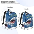 thumbnail image 4 of Naloa Canvas Backpack for Men Women Great White Shark Print Rucksack Casual Travel Daypack Large and Small Durable College Tote Satchel Bookbag for Teens, 4 of 8