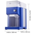 thumbnail image 3 of 300W Electric Ice Shaver Machine - 1.8L/1.91QT Large Capacity, 286LBS/H Fine Fluffy Ice, Stainless Steel Blades & Reverse Function, Snow Cone Maker for Dessert Shop Home Party Restaurant, Blue, 3 of 11