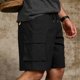 thumbnail image 4 of Pantalones Cortos Elásticos de la Cintura de los Hombres Color Sólido Multi-Bolsillo Cargo Shorts, Pantalones Cortos Elásticos de la Cintura de los Hombres Casual Jogger Shorts con Cierre de Cremalle, 4 of 9