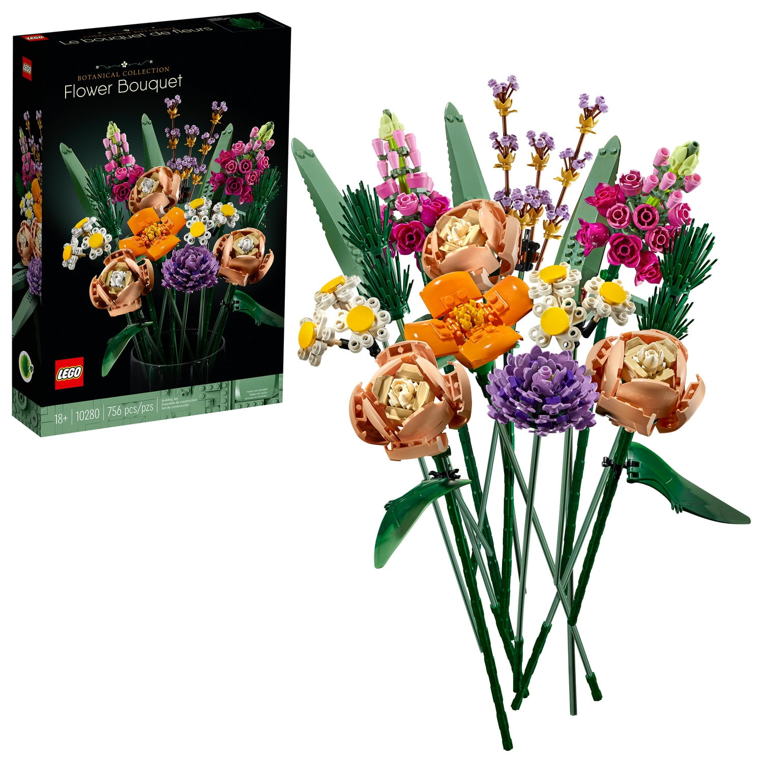 Creator Flowers Bouquet Building Blocks Moc Miniascape Decoration Flower Bricks 