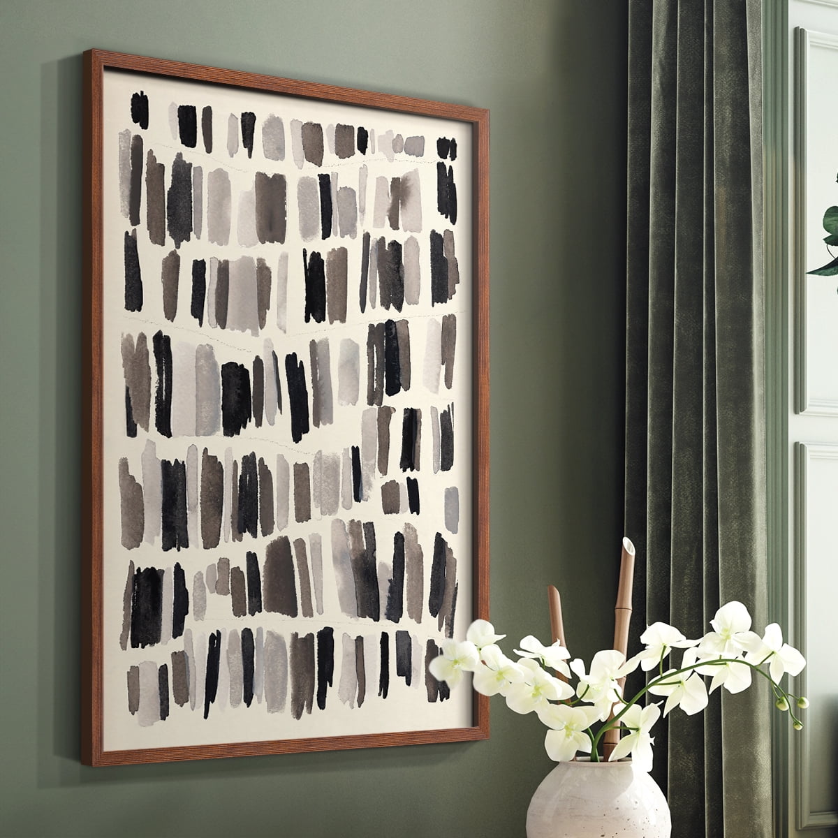 Chalk and Flint II Framed Print in Brown Solid Wood Framed Print No Nail Hanging