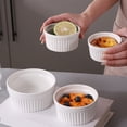 thumbnail image 5 of Porcelain Ramekins Souffle Dishes Set of 4 Oven Safe Ceramic Baking Bowls for Custard Pudding Creme Brulee Dessert Cups for Kitchen Baking White White, 5 of 8