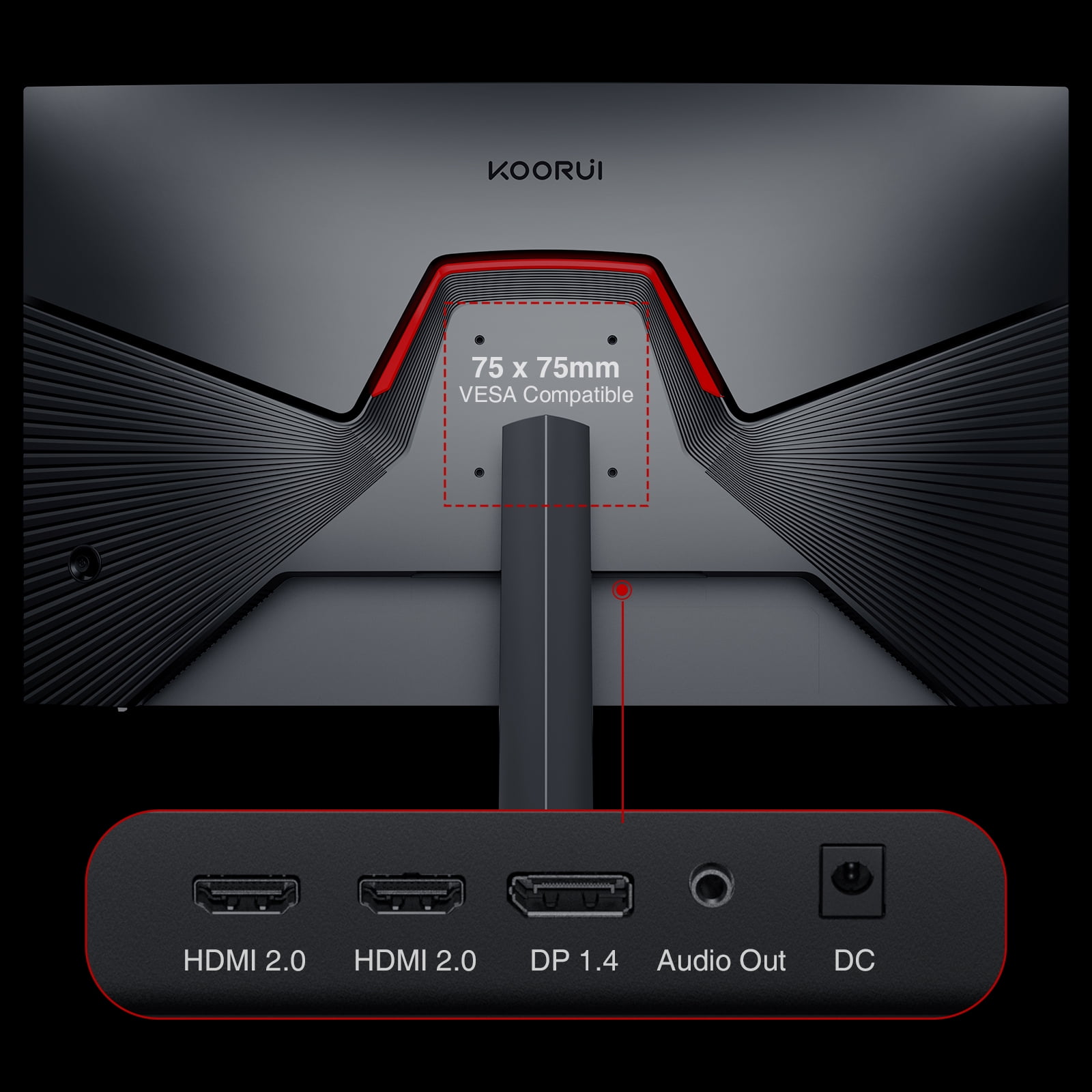 Buy Koorui 27 Inch QHD Gaming Monitor 144 Hz, 1Ms, DCI-P3 90% Color Gamut,  Freesync, Ultra Slim Frame, Vesa Mountable (2560X1440, HDMI, Displayport)  Black Online - Shop Electronics & Appliances on Carrefour UAE